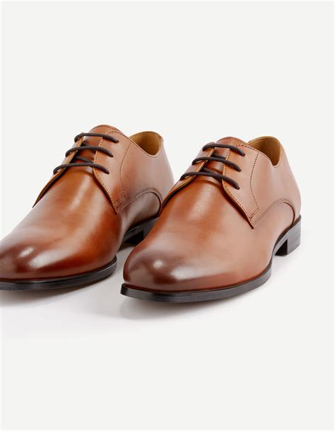 Derbys en cuir en Marron pour homme 